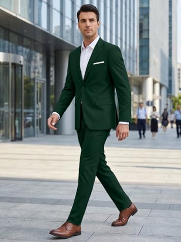 Image of Mens 2 Piece Suit Slim 2 Button Prom Suit Jacket Pants Tuxedo Set