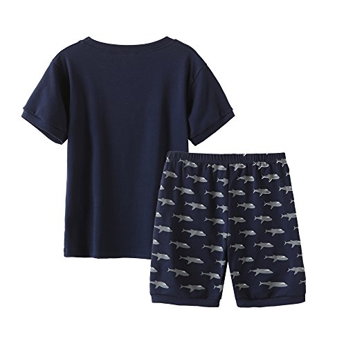 Myfav Big Boys Pajamas 2 Piece Short Pjs Cute Cartoon Sleepwear Navy, 8Y #TOP1