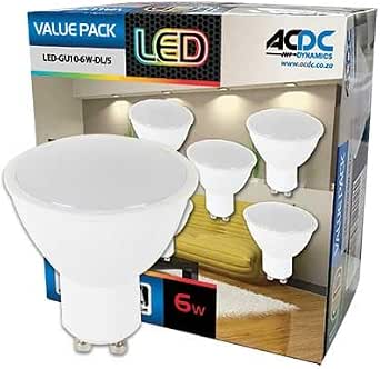 ACDC Dynamics 230VAC 6W GU10 Down Light 5-Piece Set, Cool White ...