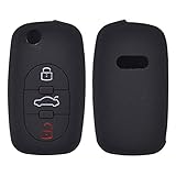 100 nuevo y de alta calidad. Happyit Cubierta de la Caja de la Llave del Coche de Silicona para Audi A2 A3 S3 A4 S4 RS4 A6 S6 A8 S8 TT Roadster Cabriolet 3 Botones Negro