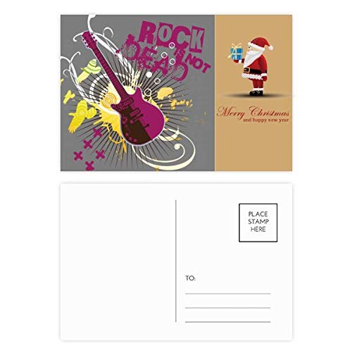 Cartes postales de Noël rock instrument de musique lot de 20 cadeaux
