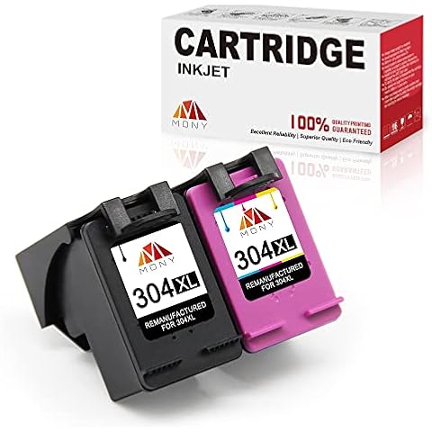 Mony Remanufactured 304 XL 304XL Ink Cartridges (1 Black, 1 Tri-colour, 2 Pack) Used in Deskjet 3720 3730 3750 3760 2620 2630 2632 Envy 5010 5020 5030 5032 Inkjet Printers- Europe Version Cover