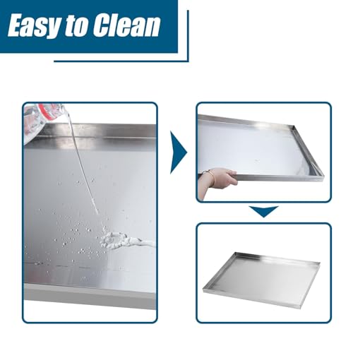 41.1″x26″ Stainless Steel Tray Replacement Pan for Pet Cage Dog Crate Kennel, Flat Bottom Tray, Leakproof Line 41.1″x26″ Stainless Steel Tray Replacement Pan for Pet Cage Dog Crate Kennel, Flat Bottom Tray, Leakproof Line