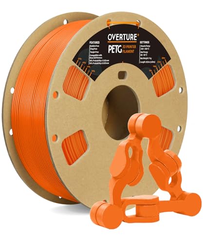 OVERTURE PETG Filament 1.75mm, 3D Printer Filament, 1kg Spool (2.2lbs),...