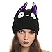 WRYIPSF Strickmütze Hut Cartoon Nette Anime Katze Jiji Schwarze Katze Mütze Winter Warm Wollmischungen Weich Warm-Schwarz_Einheitsgröße