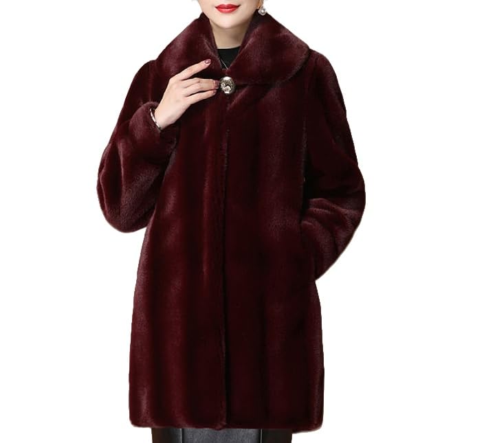 Chaqueta Elegante De Invierno para Mujer, Parka De Piel Sintética, Forro Polar, De Lujo, con Un Botón, Abierta Al Frente, Cárdigan Largo, Ropa De Abrigo, Cortavientos, Chaquetas De Exterior De Ta