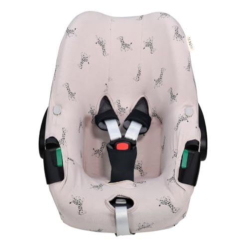 JYOKO Kids Funda de algodón para Silla de Coche Compatible con Maxi Cosi Pebble 360 Y FamilyFix 360 (Giraffe)