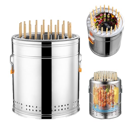 Przenośny bezdymny grill węglowy, 360 Outdoor Barbecue do kempingu, podróży i przydomowego grilla