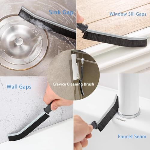 Image of KBS Bottle Cleaning Brush Silicone Long Handle for Water Bottle Containers Vase and Glass Sports Bottle Cleaner for Home and Kitchen Accessories Item (2BOTTLEBRS+2GAPBRS+1SILICONTOILETBRUSH)