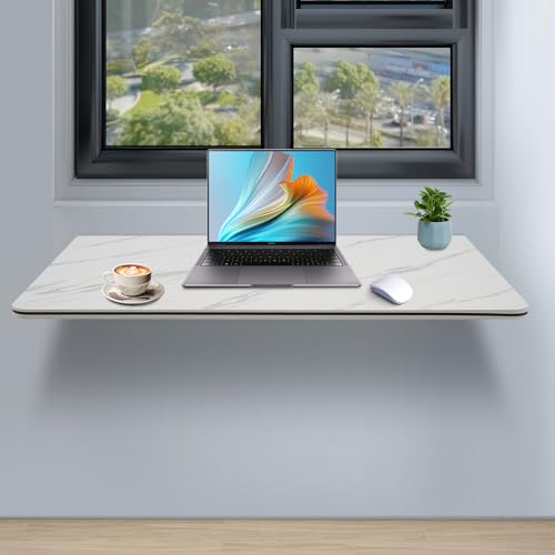 DeeDuud Mesa plegable de pared de MDF para pared, para dormitorio, salón, estudio, cocina, mesa plegable (blanco, 80 x 50 cm) - imagen 9