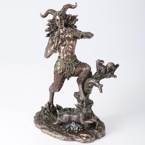 Satyre dieu grec des bois jouant à Aulos sculpture bronze - 4