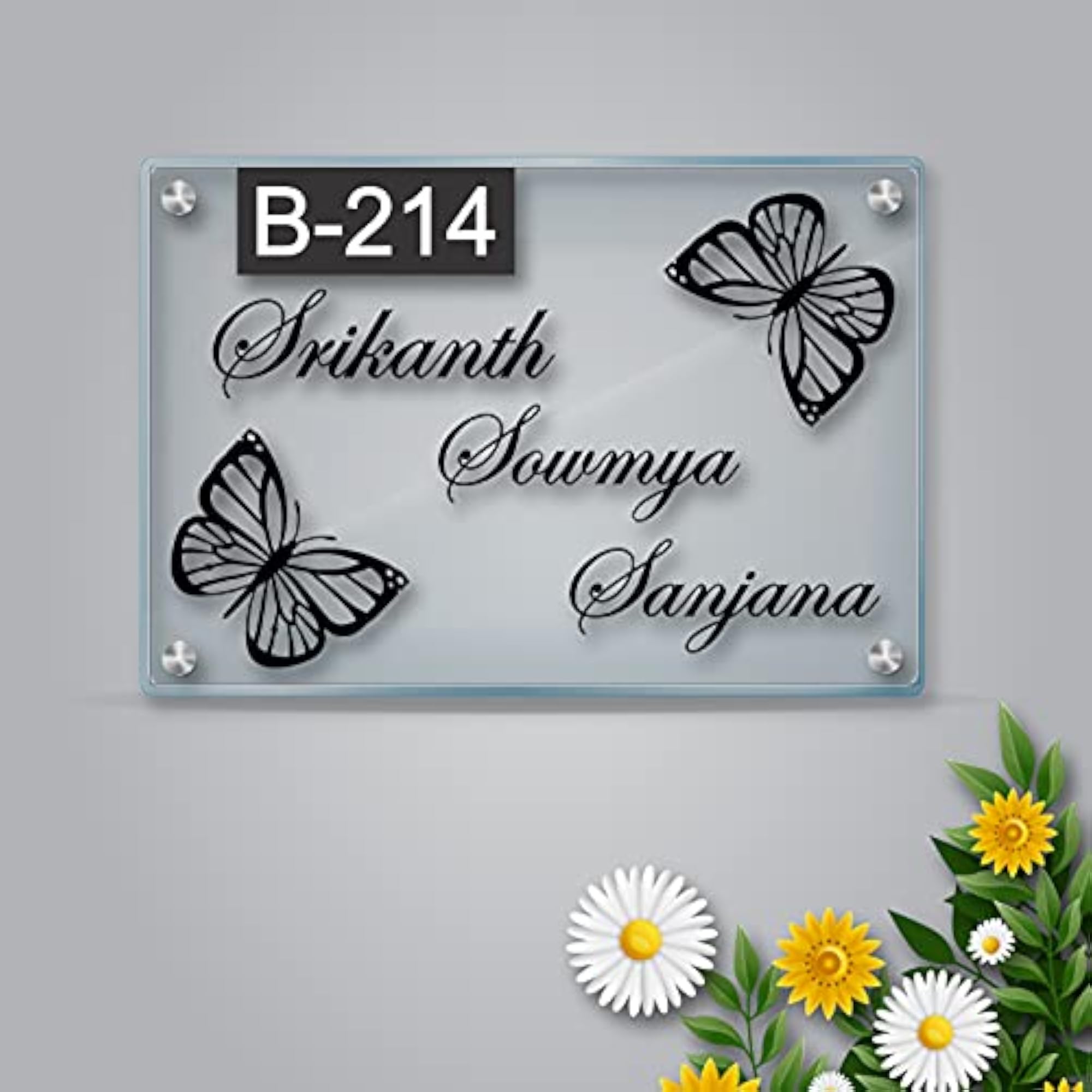 BIRD'S Personalised Customised Acrylic Name Board Plate