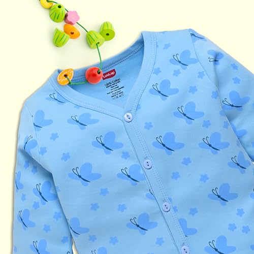 Image of LuvLap Baby Boys & Girls Full Sleeve100% Cotton Jhabla & Pyjama Sets Pack of 2