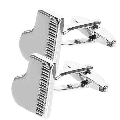 Gemelos de piano para hombre tono plateado miniatura 1