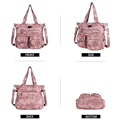 Image of Angelkiss Purses Handbags for Women PU Tote Satchel Bags for Women Pockets Shoulder Bags | PU