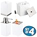 MetroDecor mDesign Bath Accessory Set for Vanity Countertops, Cabinets - Set of 4, White/Brushed