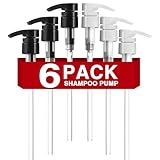 6 Pcs Pumps for Shampoo and Conditioner, Body Wash, Gel, Shampoo Pumps for 1 Liter 33.8 Oz Bottles Salon Conditioner Bottles, Black & White Shampoo Pump Bottle Dispenser, Liquid Pump Dispenser
