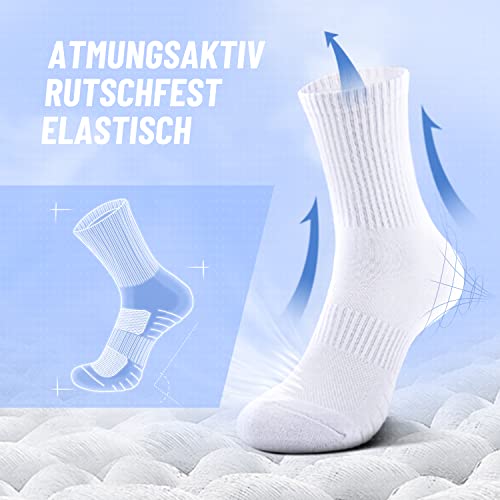 TUUHAW 6/12 Paia Calzini Uomo e Donna Sportivi Lunghe Cotone Sport Calzettoni con Buona Elasticità Alti Socks Calze Traspiranti