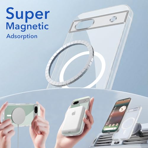 Image of Jkobi Lifetime Anti-Yellow MagSafe Compatible Clear Back Cover Case for Google Pixel 6a (Sleek Hard Crystal | Shockproof and Camera Protection)
