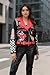 RISISSIDA Studded Leather Jacket Women Moto Motorcycle Faux Leather Short Coat Black-red 0479 XX-L
