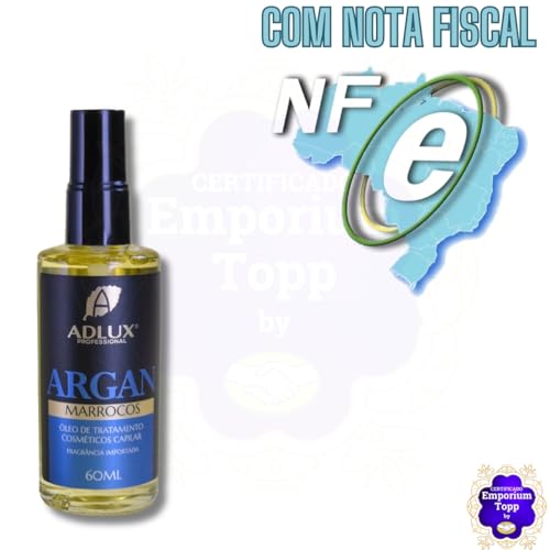 Óleo de Argan Marrocos Adlux, 60ml, Azul. Tratamento Capilar, Sem Frizz, Sem Pontas Duplas.