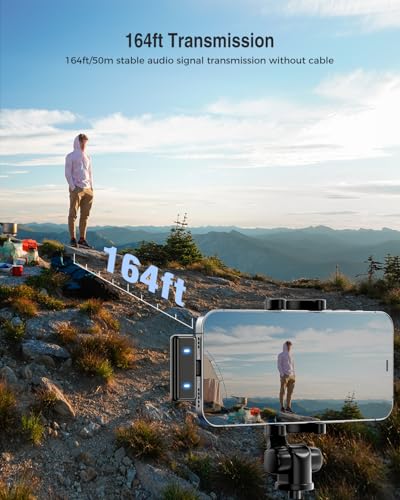 PQRQP Wireless Microphone for iPhone, iPad, Android(Lightning/USB C), Dual Microphones 20 H Battery Life, Mini Microphone, Cordless Double Mics for Video Recording, YouTube, TikTok, 164FT - Image 4