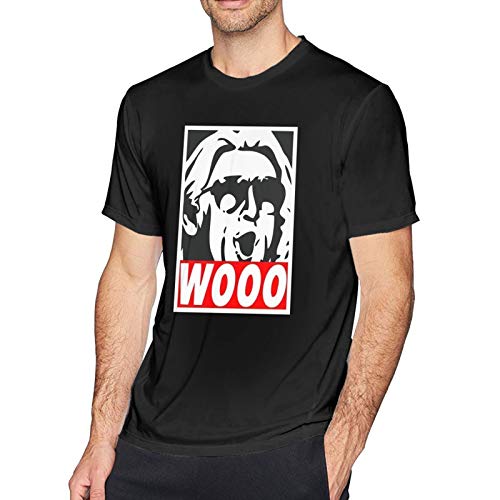 Wooo-Wrestling Nature Boy RIC Flair Men Short Sleeve Crew Neck T-Shirt Large Black