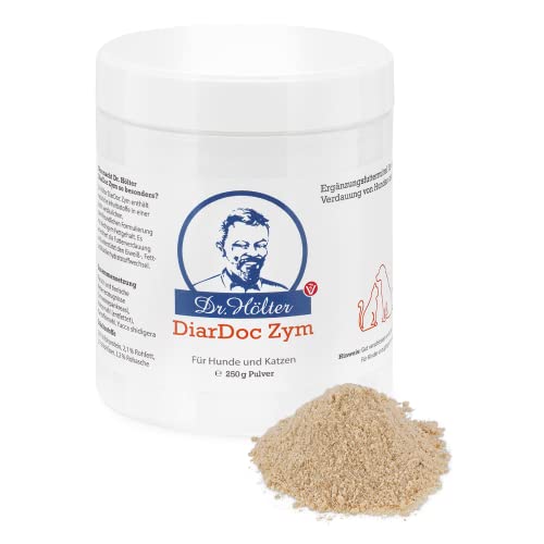 DiarDoc Zym von Dr. Hölter - Pankreasenzyme Verdauungsenzyme für Hunde bei Darmprobleme und bei Futterunverträglichkeiten/Futtermittelallergien (250g DiarDoc Zym Pulver)