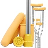 Pivit Ultra Crutch Accessory Kit | Universal, Gold | Includes Rubber Feet Tips Underarm Armpit...