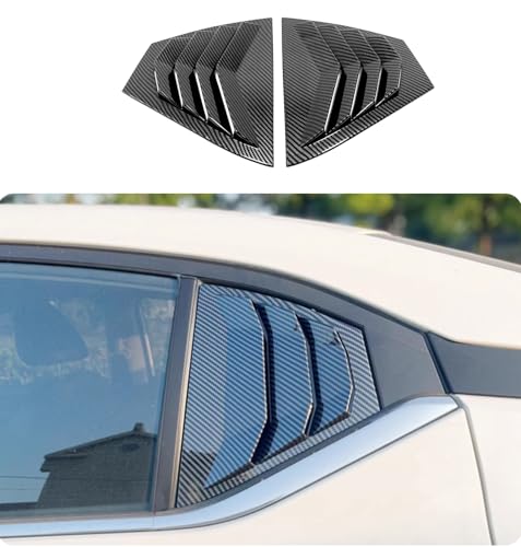KELEIMAI Car Accessories Fit for Nissan Sentra 2020 2021 2022 2023 2024 2025 Rear Window Louvers Cover Trim (Carbon Fiber) 2PCS ABS