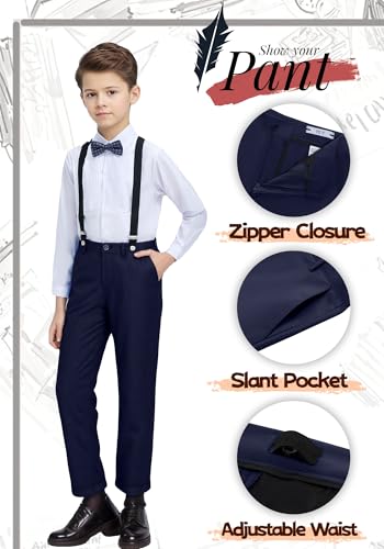 Image of YuanLu Boys Suit Dress Clothes Ring Bearer Outfit Homecoming Dresses Boy Vest and Pants Set for Kids Wedding Tuxedo Suits