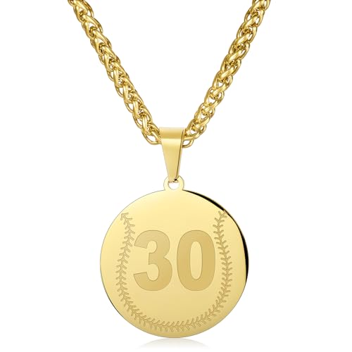 AMITER �싅�l�b�N���X �ԍ��t�� �p�[�\�i���C�Y 0-99 �W���[�W�[�i���o�[ �싅/�\�t�g�{�[�� �y���_���g�l�b�N���X �j�����p - 14K�S�[���h�y�C���g, M, �X�e�����X�|, ��΂Ȃ�