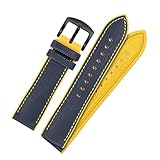 BGFFDSZ Cinturino for orologio in fibra di nylon e gomma compatibile con Casio Ferrari GT, cinturino impermeabile nero rosso(Blue Yellow-Black A,20mm)