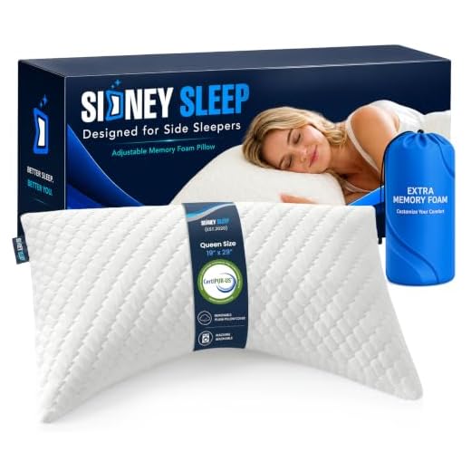 Sidney Sleep Adjustable Curved Pillows for Neck and Shoulder Support with Extra Shredded Fill - Cervical Contour Pillow for Side and Back Sleepers - Queen Size 19" x 29" CertiPUR-US Certified (White)