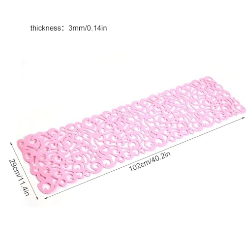 Hollow Flower Table Runner, Washable, for Decorating Your Room 100 x 30 cm pink - Image 2
