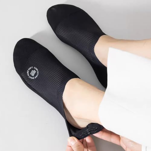 Image of Invisible No Show Socks Pack of 3 for Men | Anti-Slip Silicone Grip Loafer Socks | Breathable Cotton Low Cut Liner Socks for Sneakers & Formal Shoes