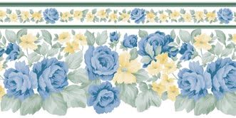 Graham and Brown Floral Die Cut Border Blue