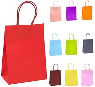 IYABA Party Bags 30 Pcs Paper Bags Party Bags for Kids Party, paper bags with handles, Multicolored Small Gift Bags Ideal for Birthday, Wedding, Baby Shower, party - 16×8×21 cm