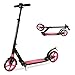 HOSWTLY Roller Erwachsene ,200MM Big Wheel Scooter bis 100KG ,Tretroller mit Stoßdämpfer und 4 Höhenverstellbar ,Klappbar City roller für kinder 6-10 jahre und Jugendliche (Rosa)