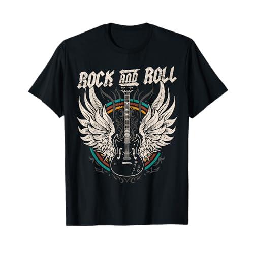 Rock and Roll Guitarra Vintage Rock Music Camiseta