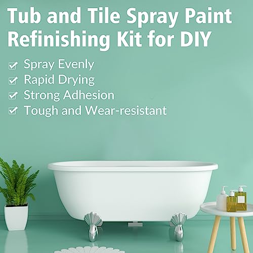 Fobet PQ142 Tub And Tile Spray Paint White 450Ml (2 Pack),Bathtub Refinishing Kit For Porcelain Fiberglass Ceramic,Diy Resurfacing Bathroom Sink Countertop thumb #5