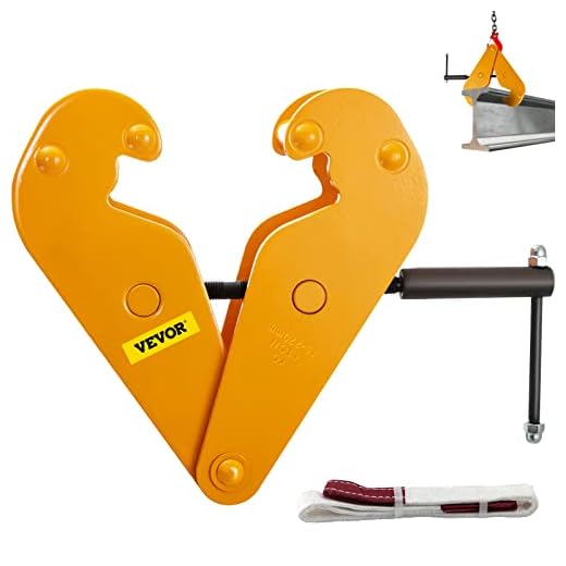 BestEquip 2200lbs/1ton Capacity Beam Clamp I Beam Lifting Clamp 3Inch-9Inch Opening Range Beam Clamps for Rigging Heavy Duty Steel Beam Clamp Tool Beam Hangers for Lifting Rigging Yellow