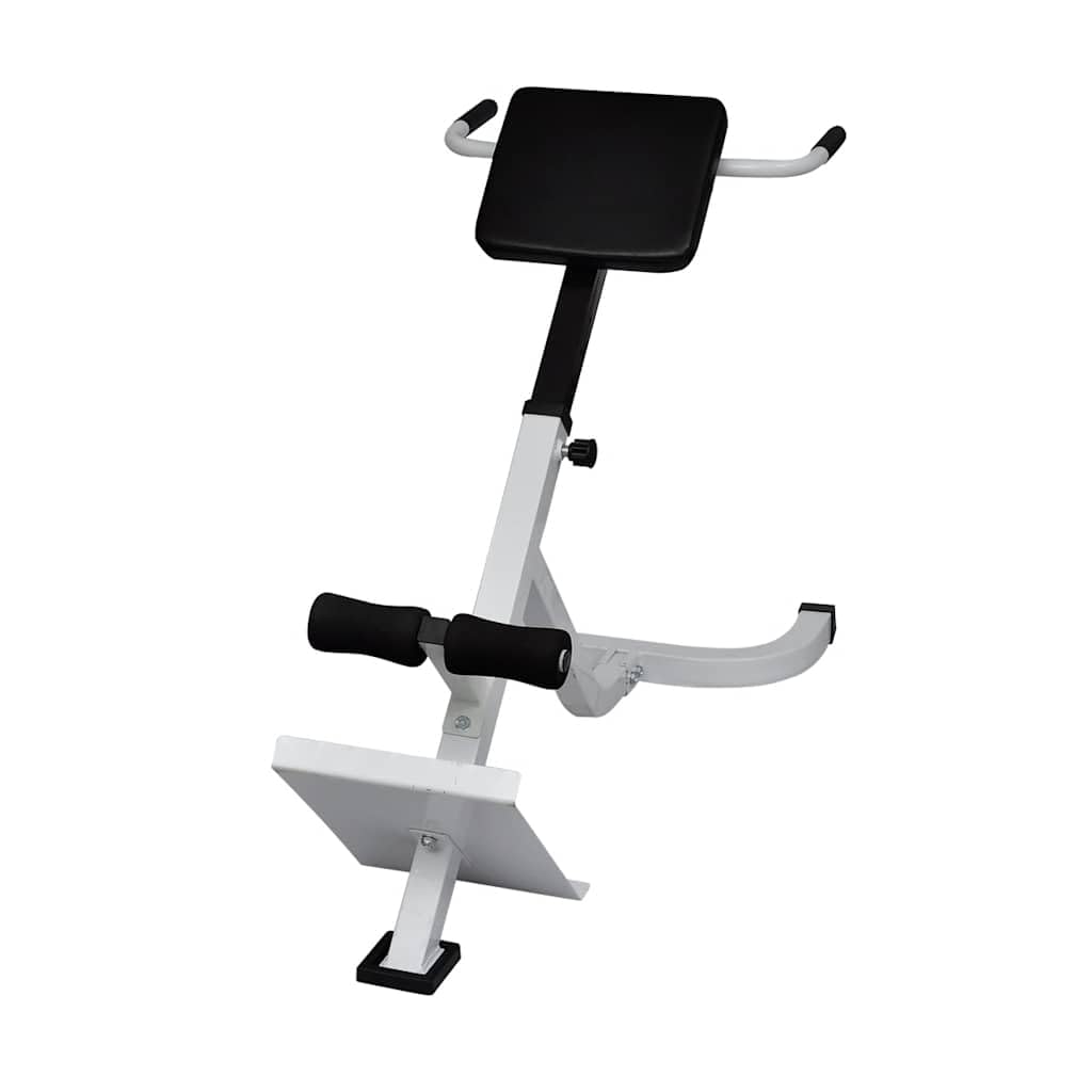 Banco de extensión trasero ajustable de acero, banco de musculación espalda con 5 alturas de 80 a 90 cm, soporta 100 kg, cojín acolchado para entrenamiento en casa y oficina, almacenamiento