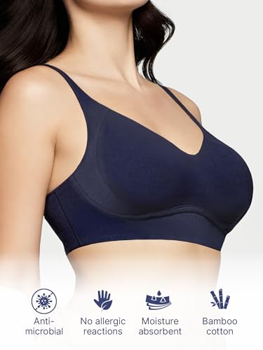 Image of Enamor Bamboo Cotton A077, Side Support, Everyday Women's T-Shirt Bra - 3X Softer, 4X More Absorbent, Antimicrobial, Padded, Wirefree, Full Coverage