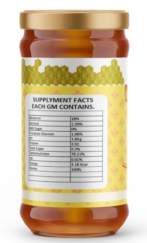 Image of Indu Foods Multi Flora Honey, 100% Virgin, Raw and Natural, Wildflower Blossoms, Rich in Antioxidants
