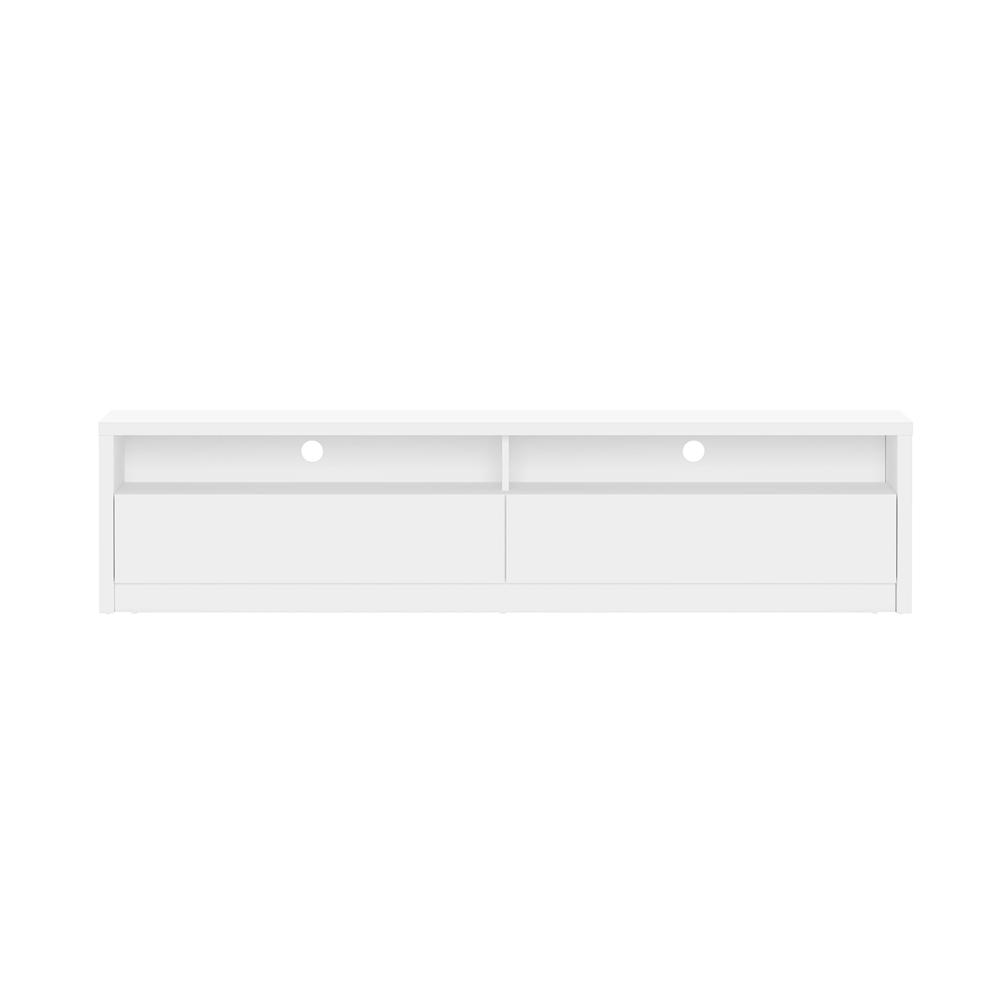 Photo 1 of ***MISSING PIECES***NON FUNCTIONAL***
Manhattan Comfort Duncan 70" TV Stand Entertainment Center with Easy Snap Assembly, Full Extension Drawers and Open Shelves, Modern Console Table for Living Room, White
