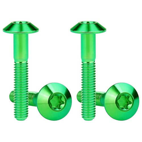 Titanium M4 M5 M6 Button Torx Head Bolt Screw (Green, M6x35mm)