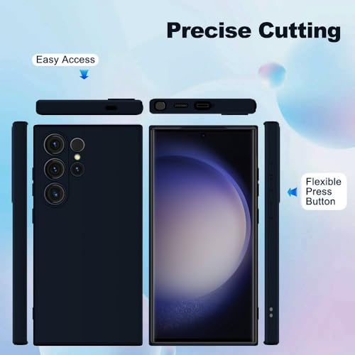 Image of Back Cover for Samsung Galaxy S23 Ultra 5G | Full Camera Protection | Premium Liquid Silicon Case | Flexible Bumper Case for Samsung Galaxy S23 Ultra 5G (Dark Blue)
