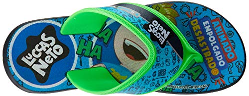 Chinelo Luccas Neto Land Super Flop Meninos Azul/Verde 25