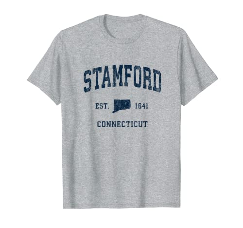 Diseño deportivo Vintage Athletic Navy de Stamford Connecticut CT Camiseta